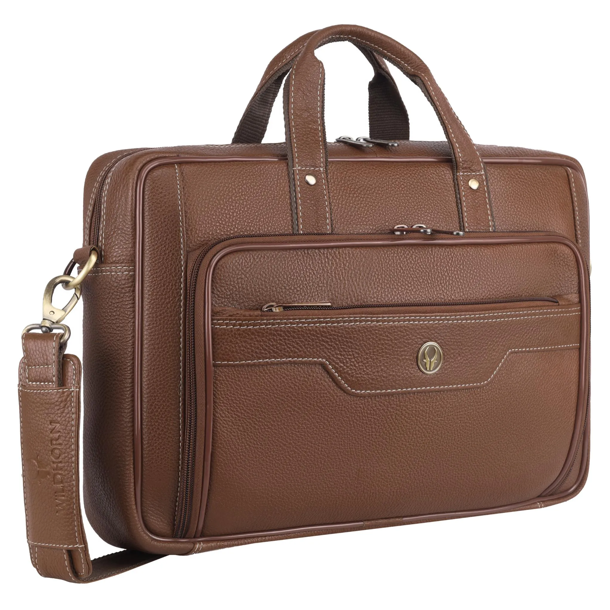 DURHAM Leather Laptop Messenger Bag for Men