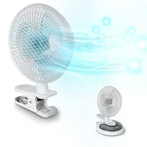 Duronic Mini Desk Fan FN15 Cooling Fan, Clip On Fan, Desktop Fan, Wall Mount, 2 Speed Oscillating Mountable Tilt Stand Fan, Air Cooler Portable Summer Fan for Office Home Bedroom Gym Travel Holidays