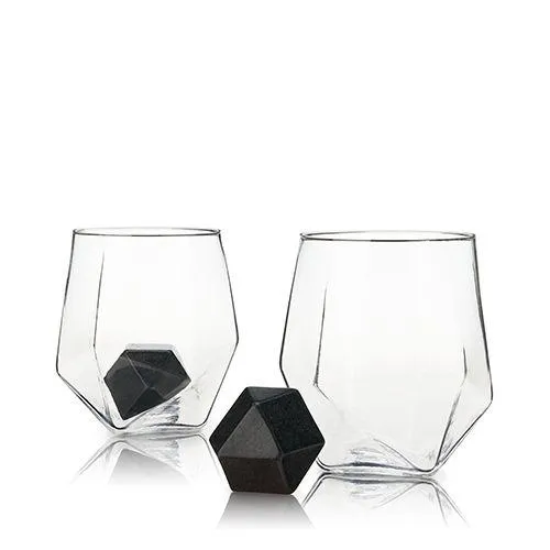 Faceted Tumbler & Stone Set