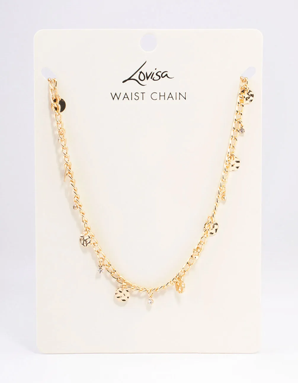 Gold Mixed Disc Waistchain