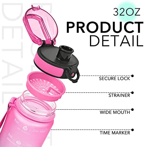 GOSWAG 32oz Motivational Water Bottles