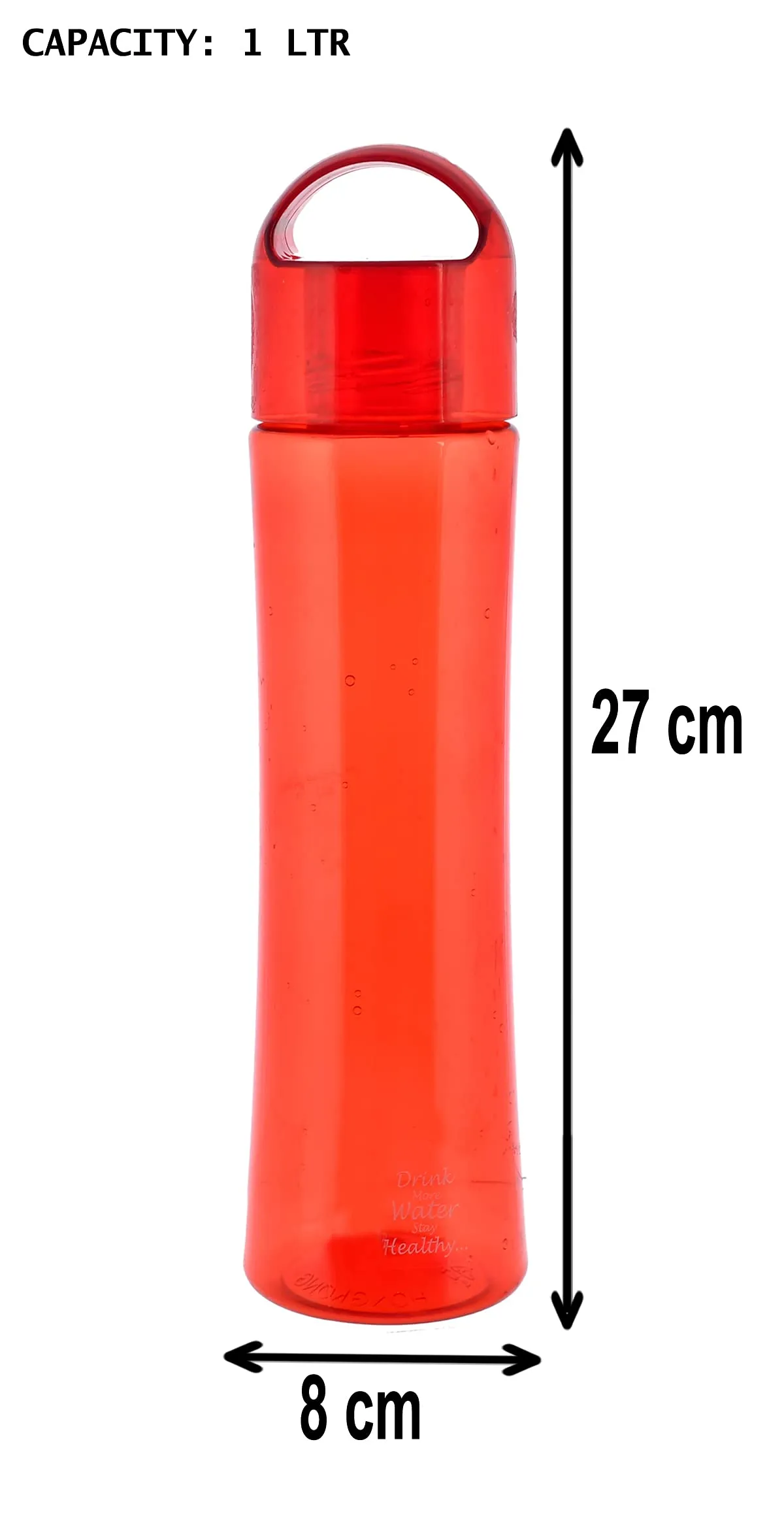 Heart Home Unbreakable BPA & Leak Free Plastic Water Bottle-1 Litre, Pack of 2 (Red & Grey)