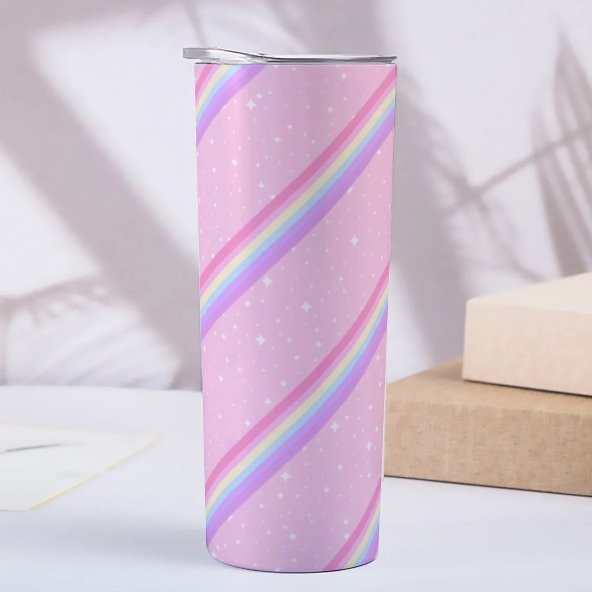 Kawaii Sparkle Cake Rainbow Beam Tumbler 20oz