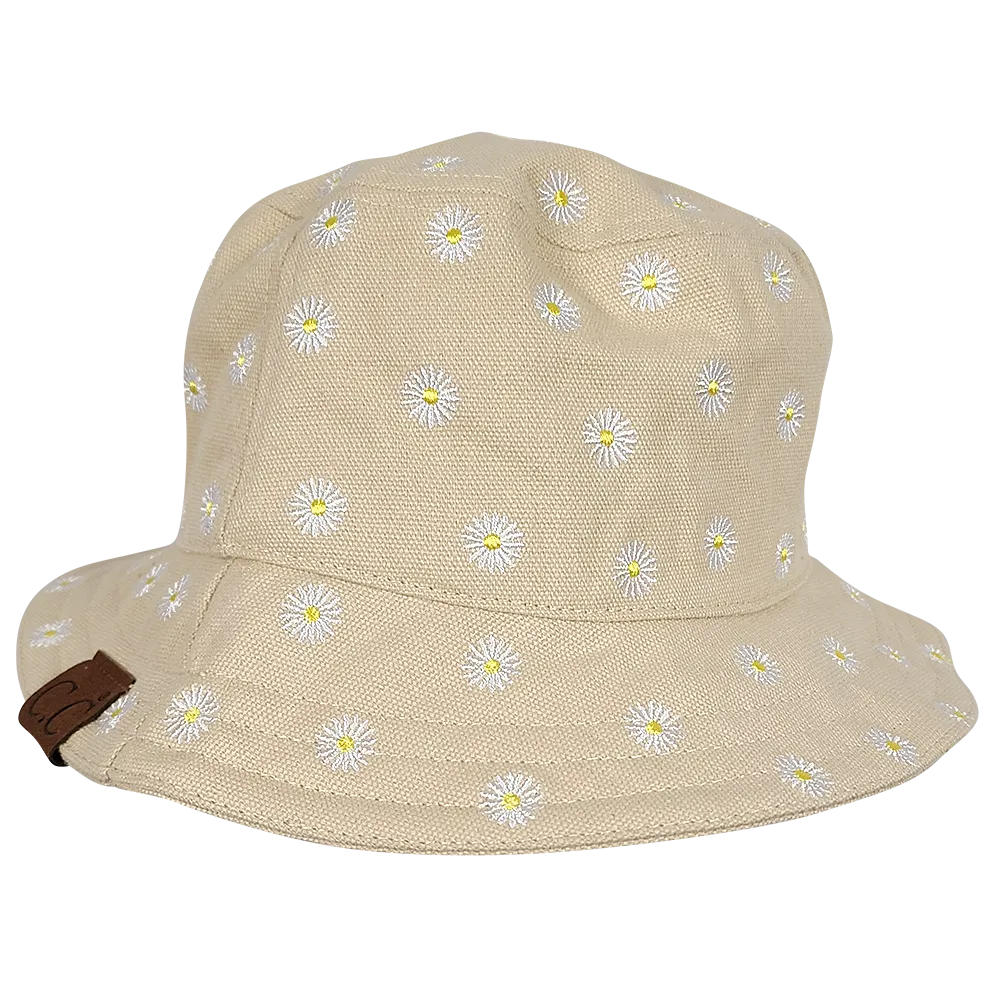 KB-005 C.C Daisy Rain Bucket Hat Beige