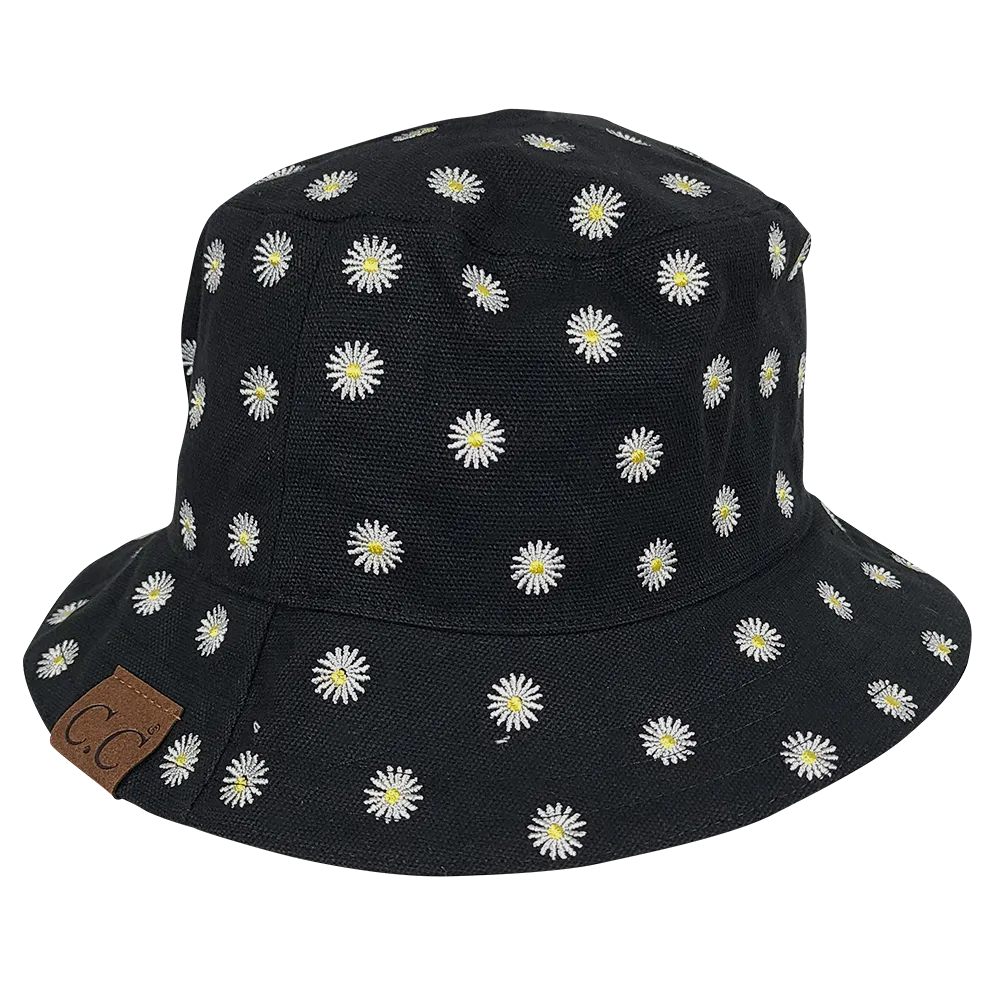 KB-005 C.C Daisy Rain Bucket Hat Black