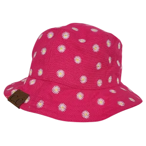 KB-005 C.C Daisy Rain Bucket Hat Hot Pink