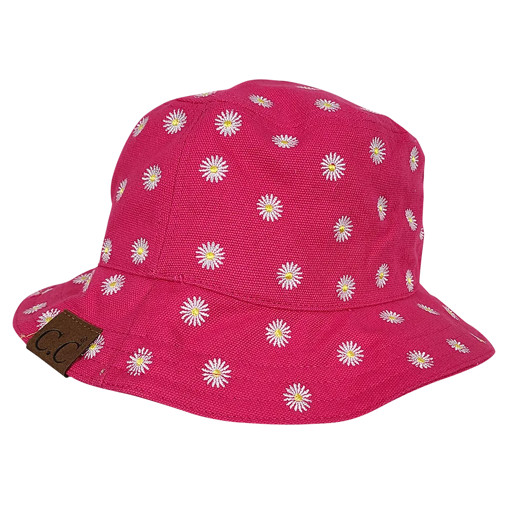 KB-005 C.C Daisy Rain Bucket Hat Hot Pink