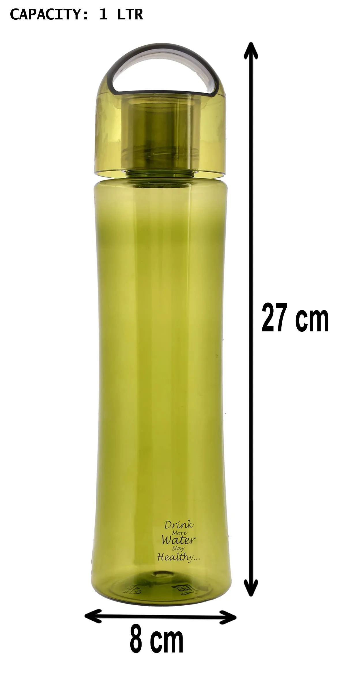 Kuber Industries Plastic Water Bottle- 1 Litre, Pack of 2 (Green & Grey)