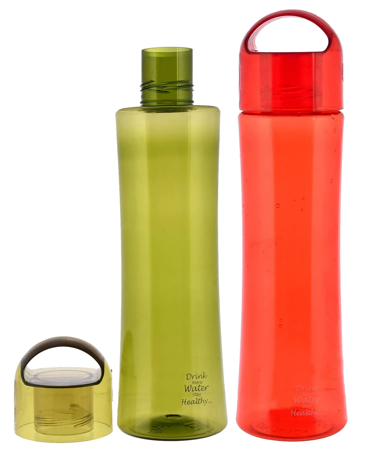 Kuber Industries Plastic Water Bottle- 1 Litre, Pack of 2 (Red & Green)