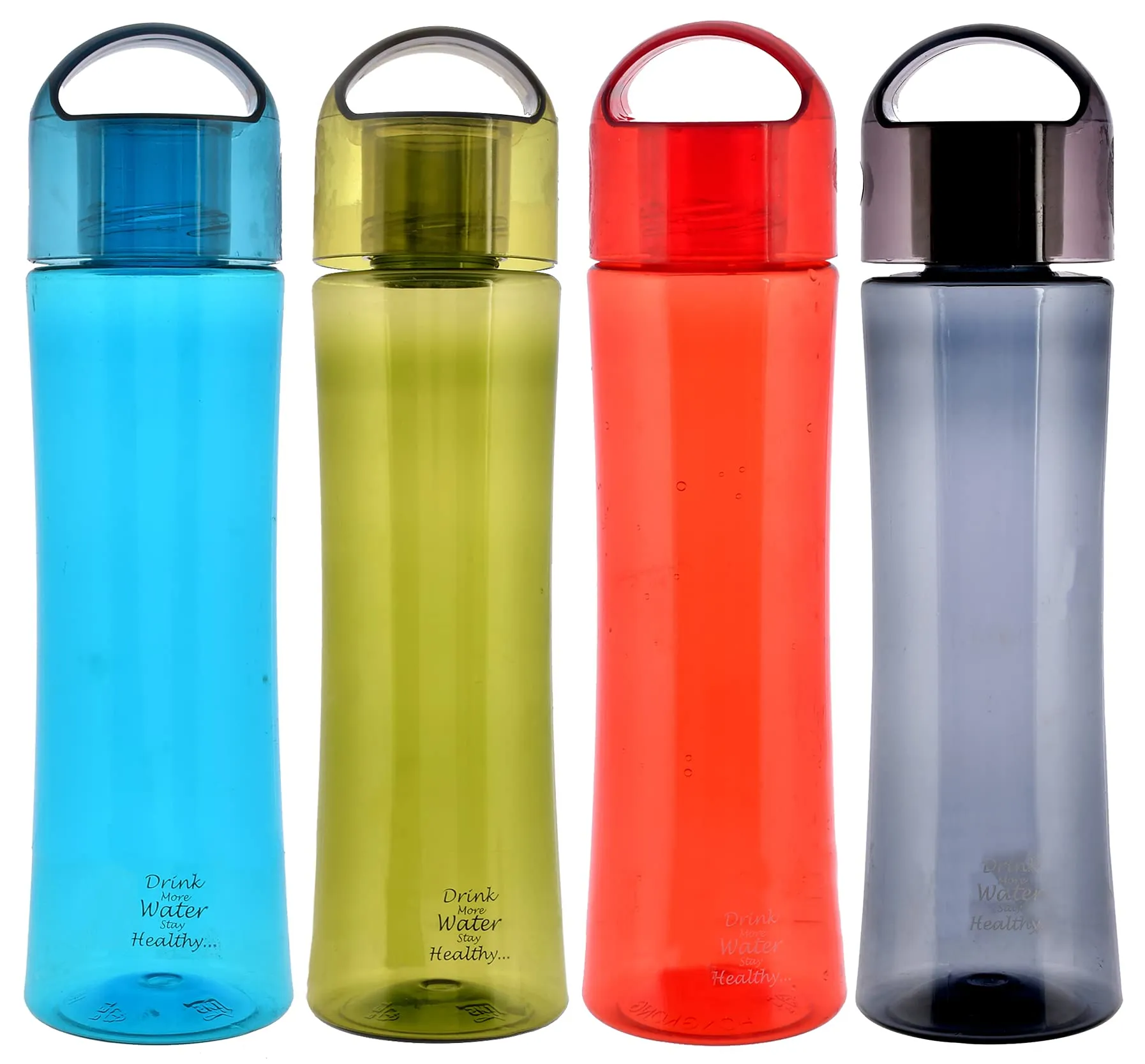 Kuber Industries Unbreakable BPA & Leak Free Plastic Water Bottle-1 Litre, Pack of 4 (Purple & Blue & Grey & Green)