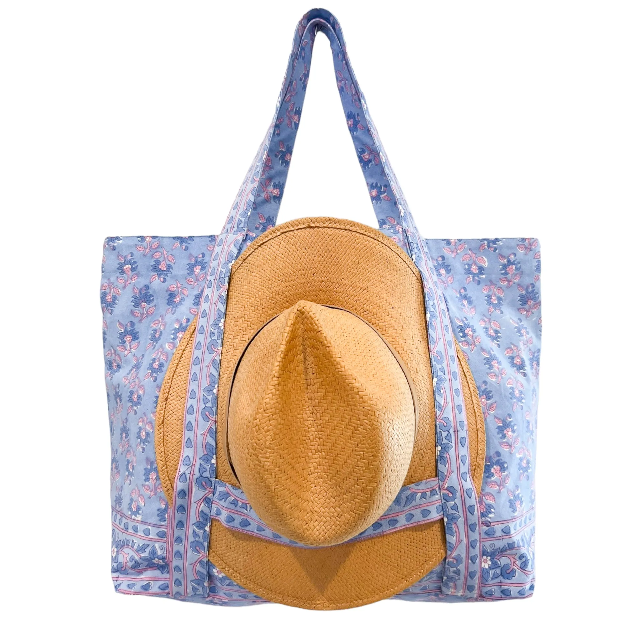 Large Beach Bag With Hat Holder