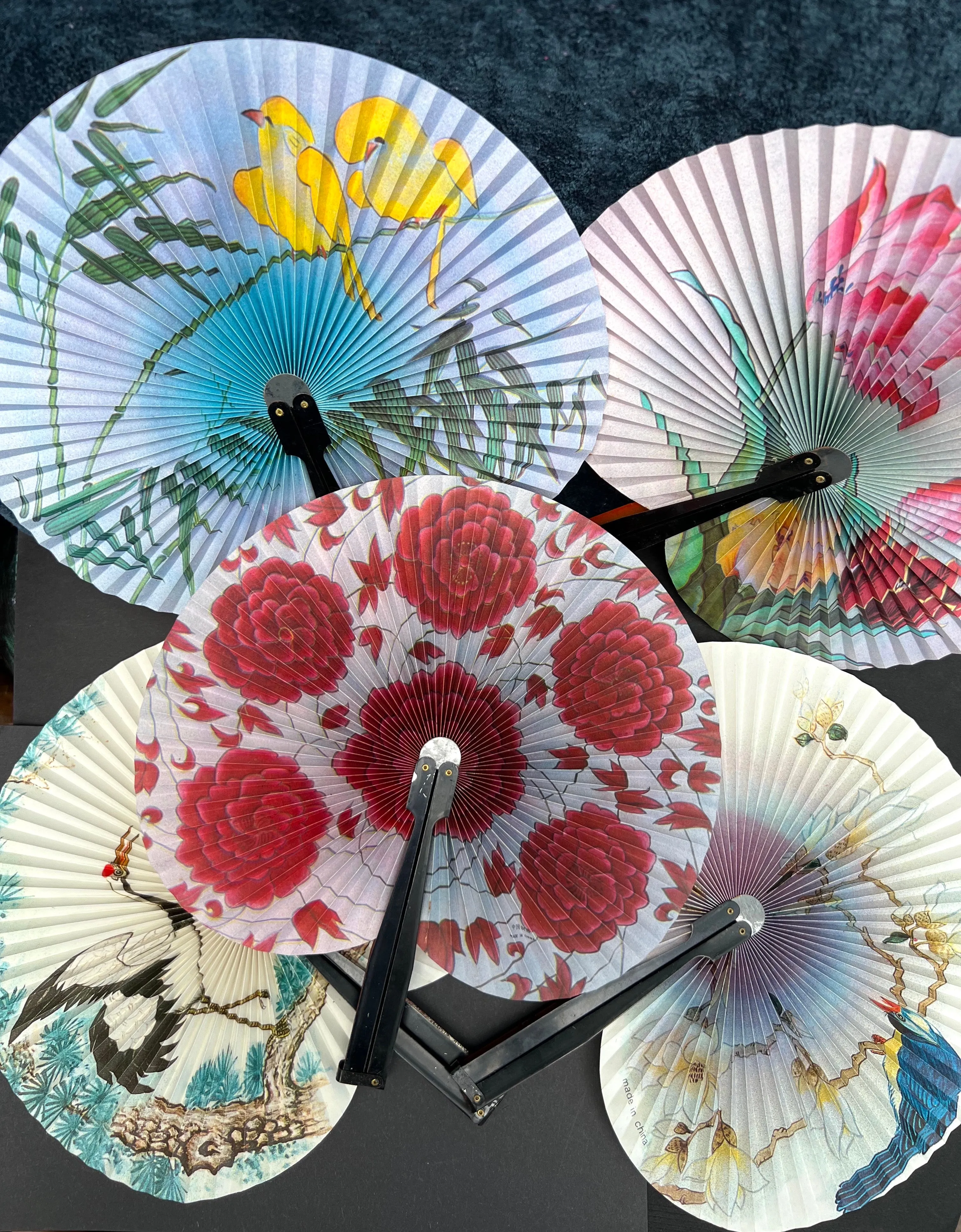 Lovely Vintage Fold Up Portable Pocket Fans