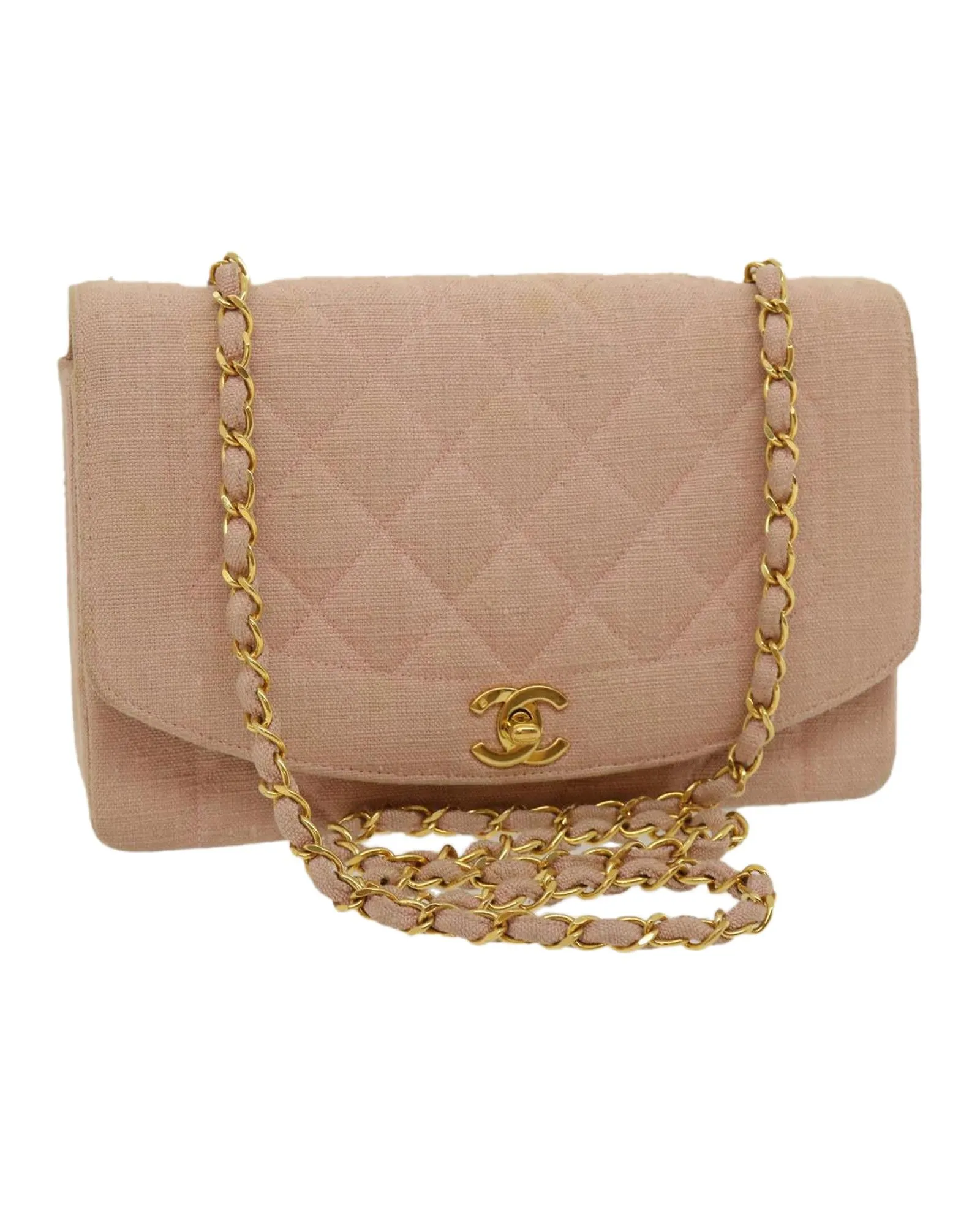 Matelasse Turn Lock Chain Diana Shoulder Bag