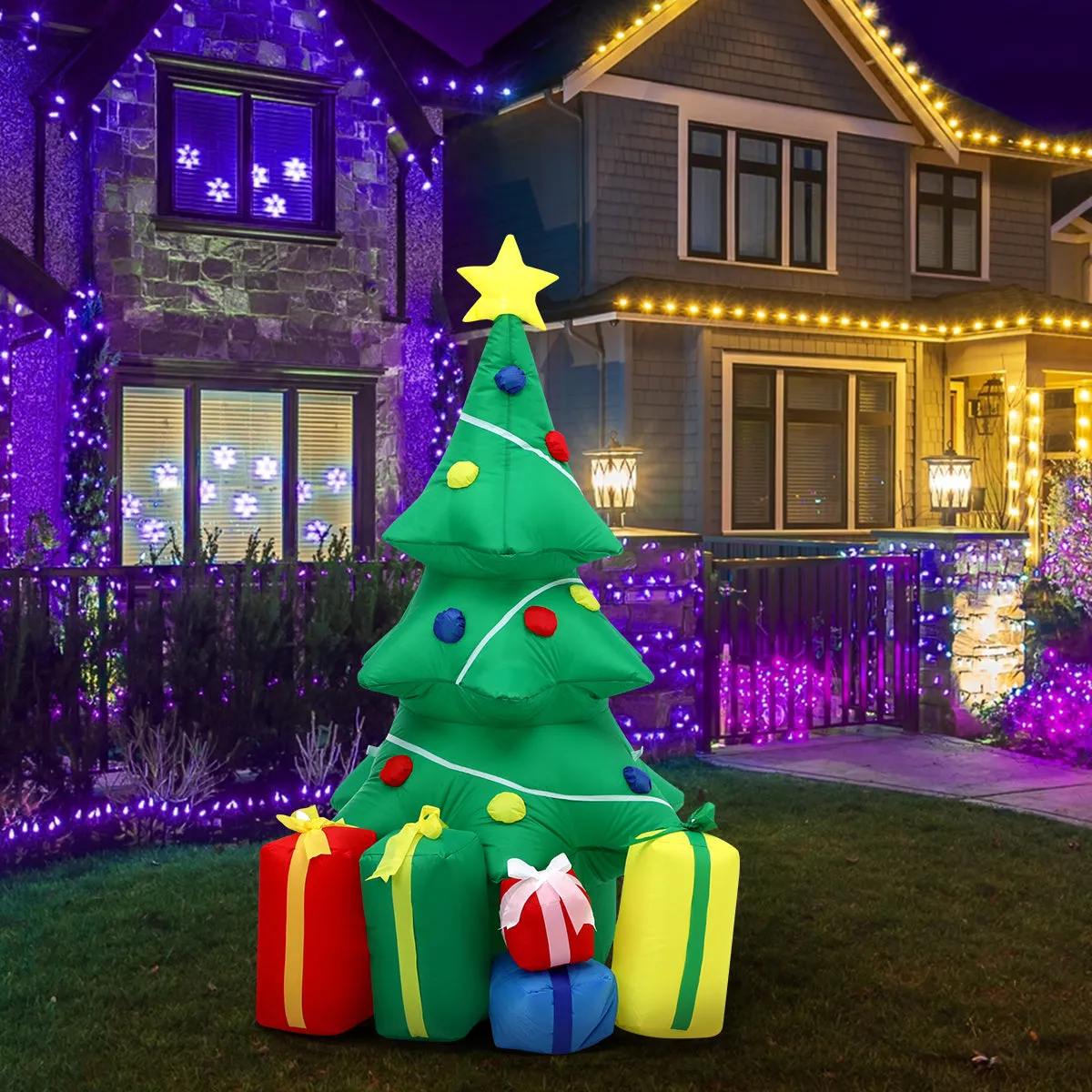 Mazam Christmas Inflatable Tree Gifts 1.5M Xmas Decorations LED Lights Outdoor