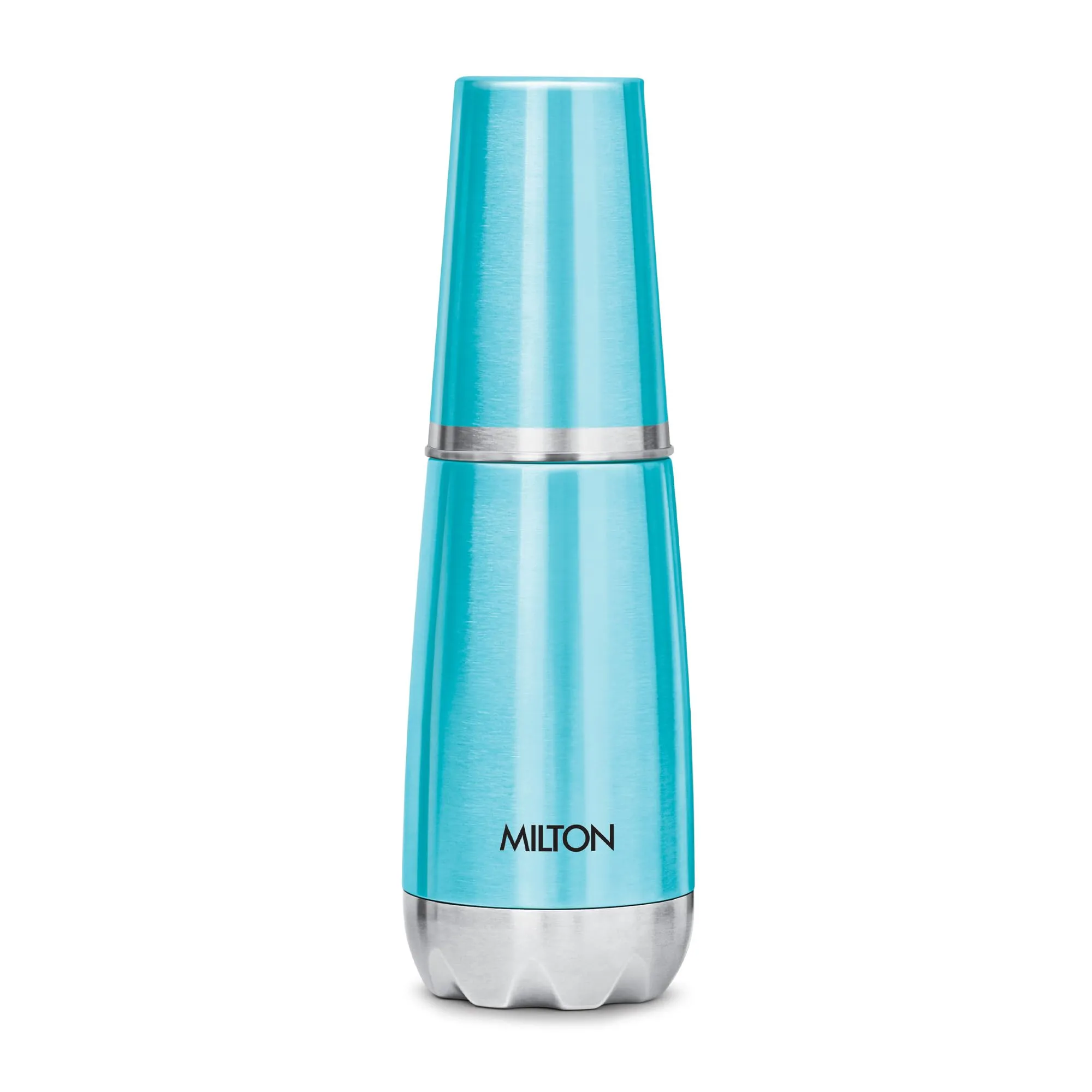 Milton Vertex Steel 500 Thermosteel 24 Hours Hot or Cold Water Bottle with Unbreakable Tumbler, 500 ml, Metalic Sky Blue