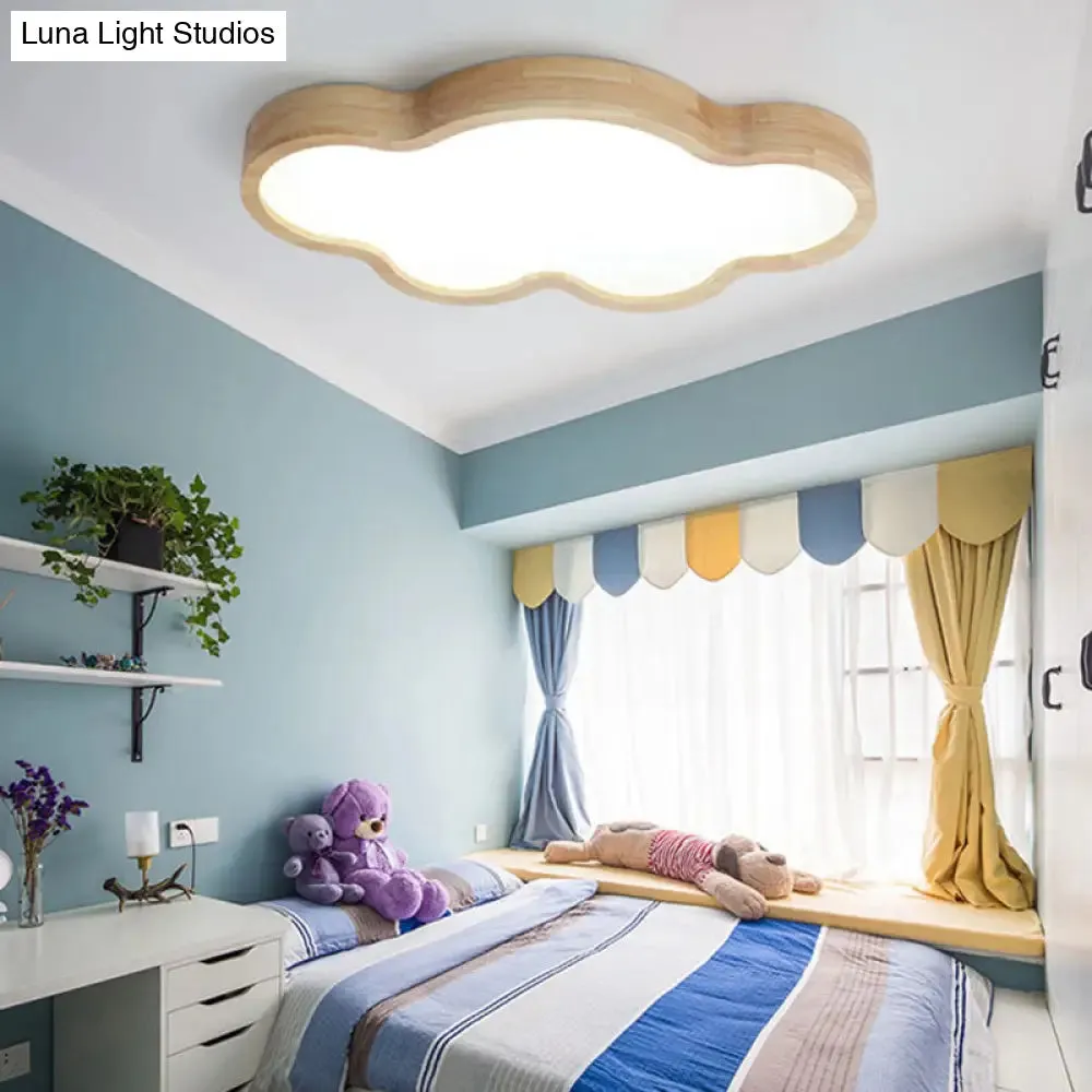 Minimalist Cloud-themed Beige Ceiling Light for Kindergarten