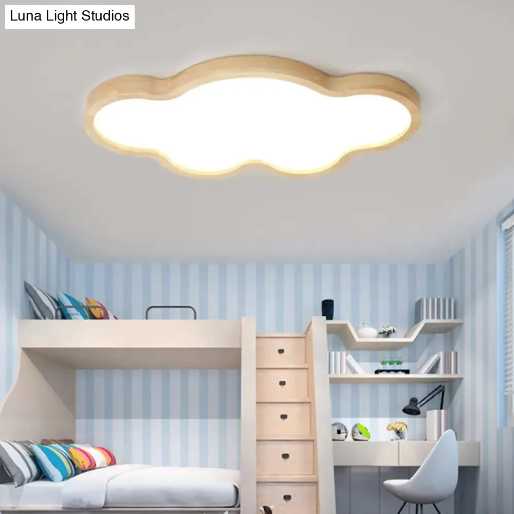 Minimalist Cloud-themed Beige Ceiling Light for Kindergarten