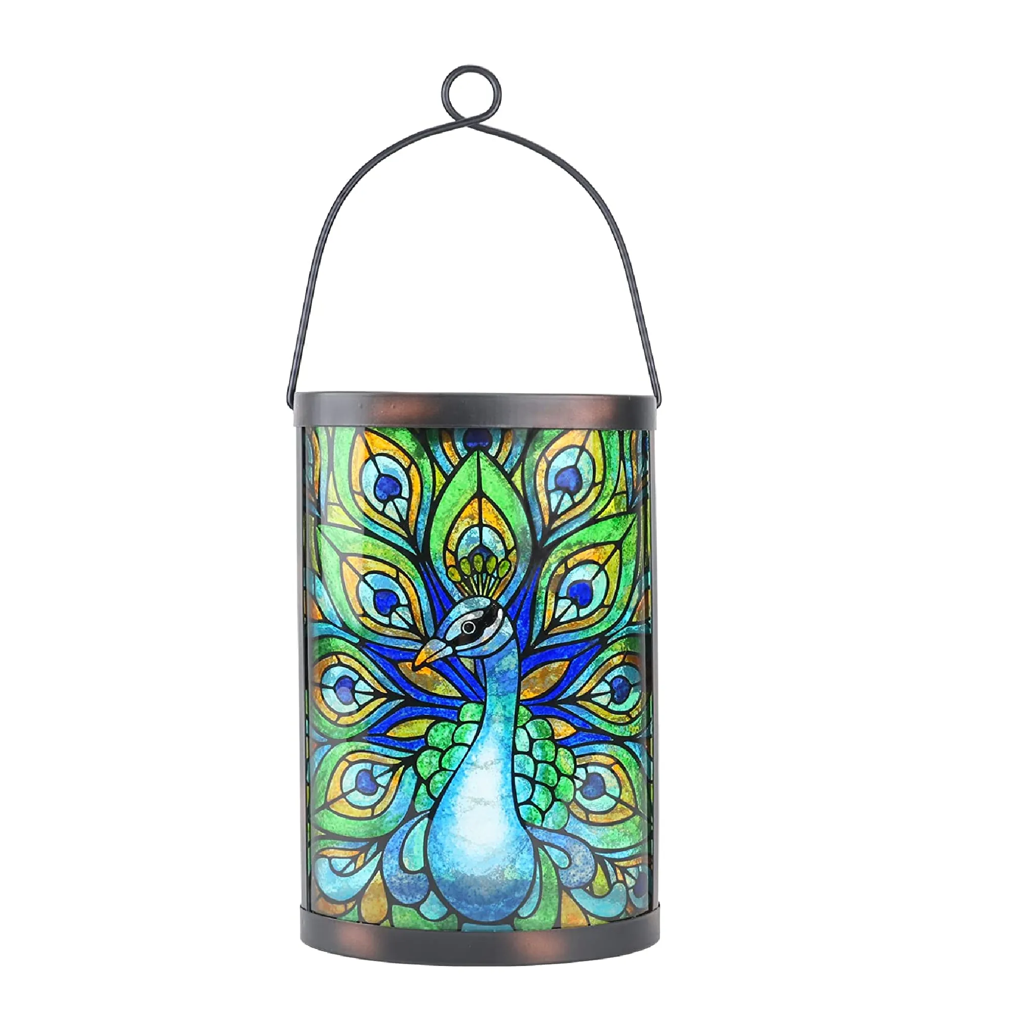 MUMTOP Outdoor Hanging Solar Lantern | Decorative| Waterproof| LED| Peacock Solar Lights | Outdoor Garden Patio Table Lamp