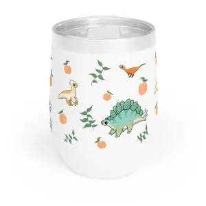 Peach Dinos - Chill Wine Tumbler