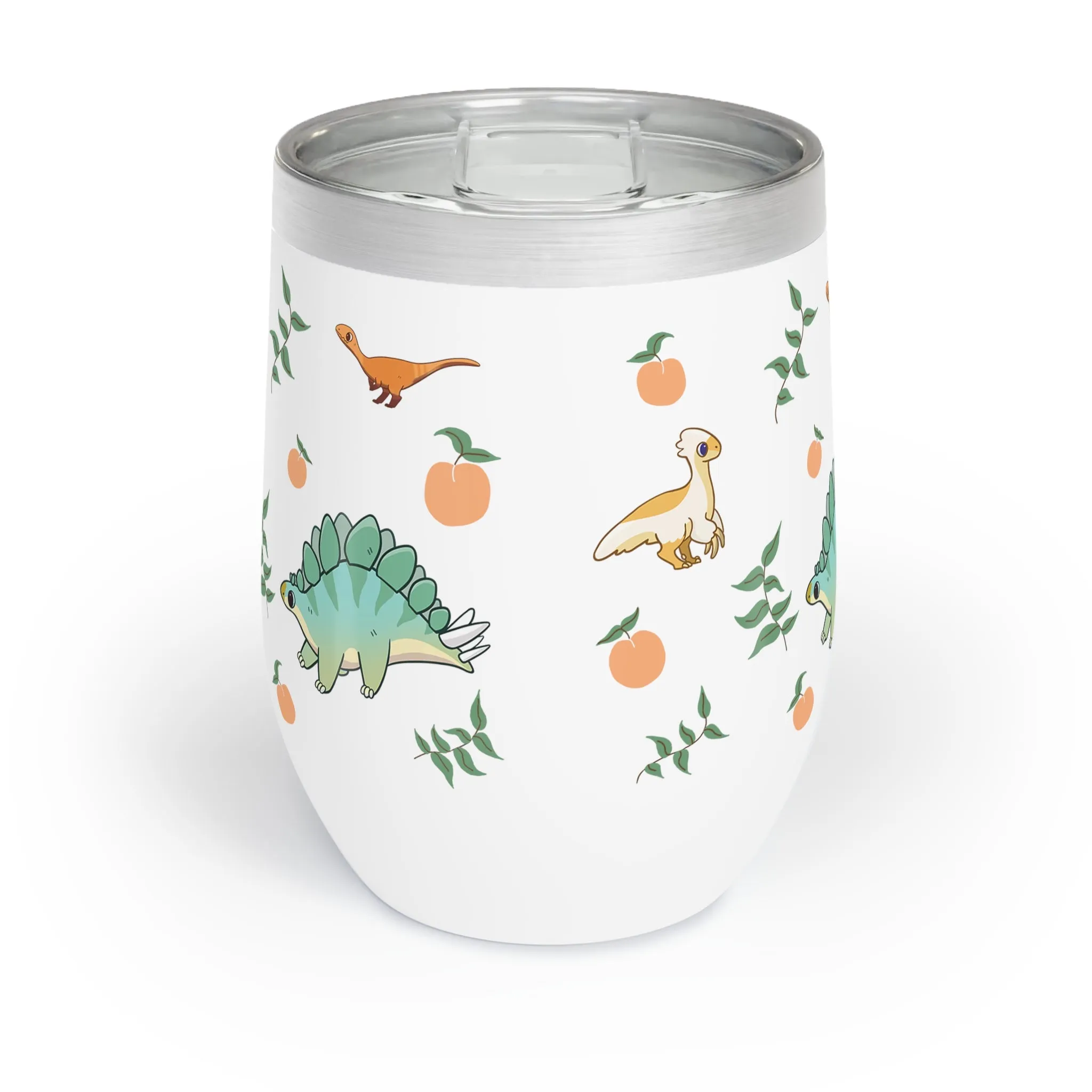 Peach Dinos - Chill Wine Tumbler