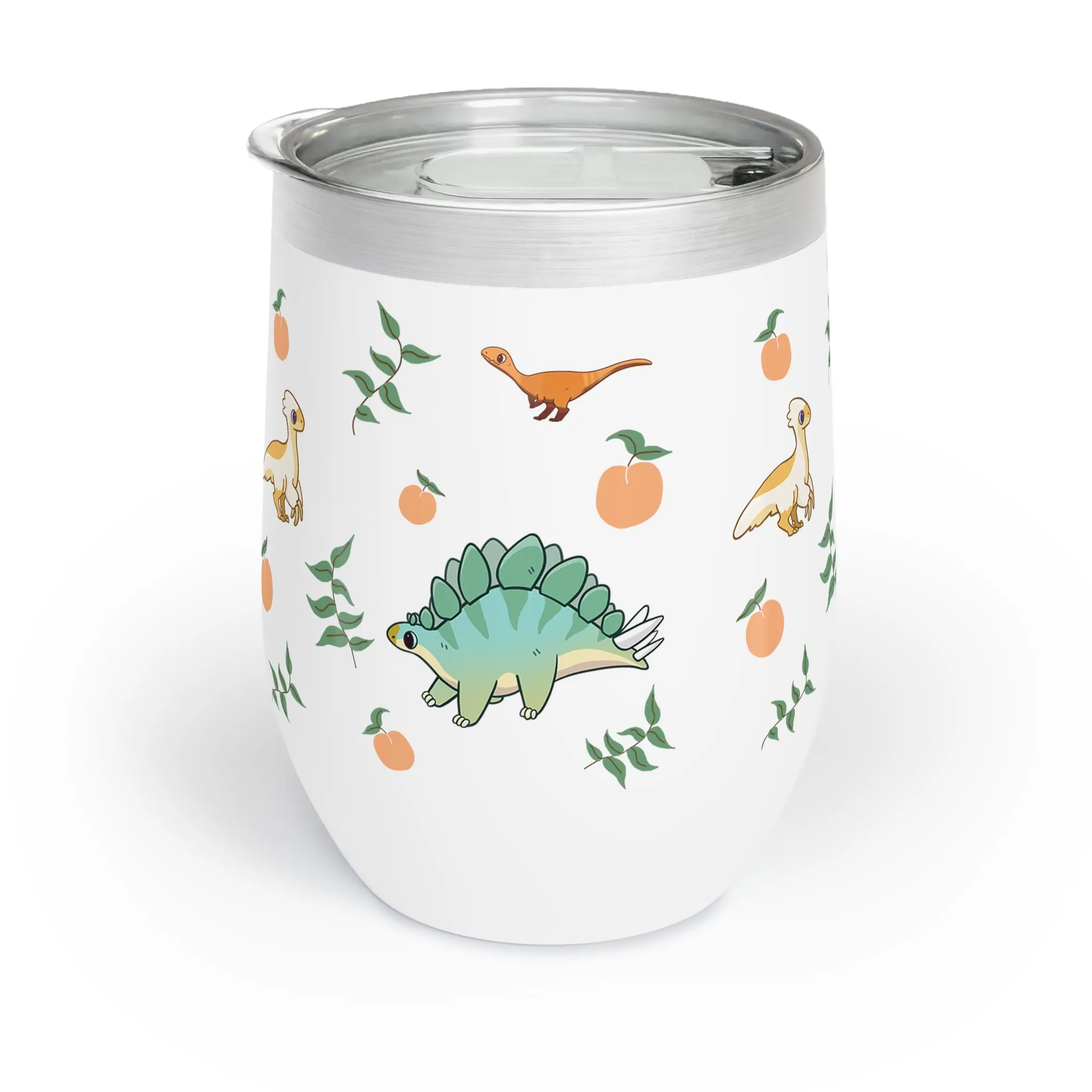 Peach Dinos - Chill Wine Tumbler