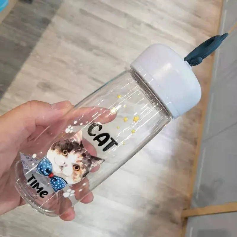 Portable Cats Print Water Bottle