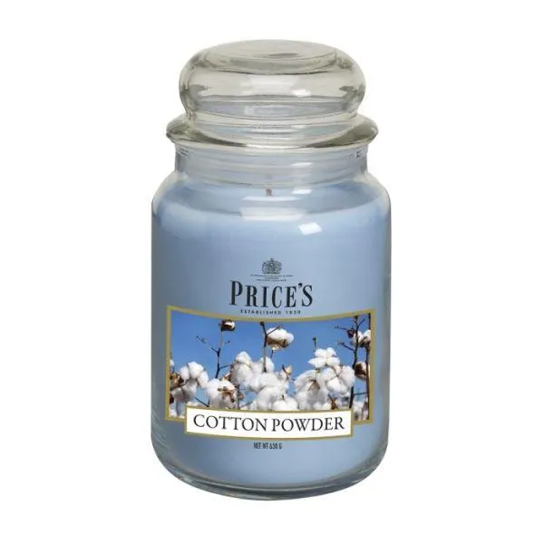 Prices Candles Scented Large Jar - Cotton Powder