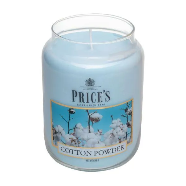 Prices Candles Scented Large Jar - Cotton Powder