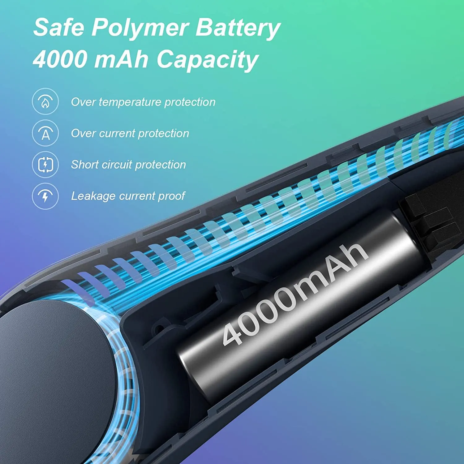 "Premium Hands-Free Portable Neck Fan with Triple Motors, High-Capacity 4000mAh Battery, USB Rechargeable, 3 Speeds, Silent Bladeless Design - Stay Cool with Sophistication during Travel!"