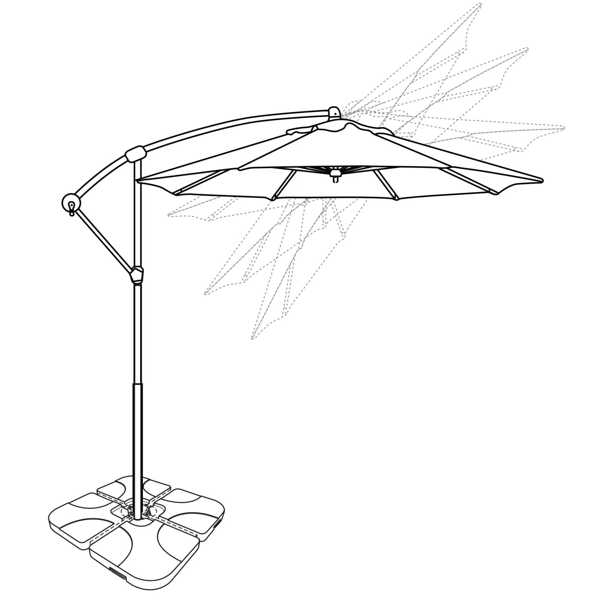 Santiago 10-ft Octagonal Cantilever Umbrella with Sunbrella Canopy