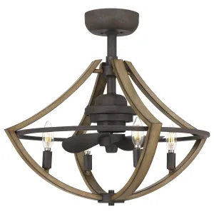 Shire 4-Light Fandelier in Rustic Black