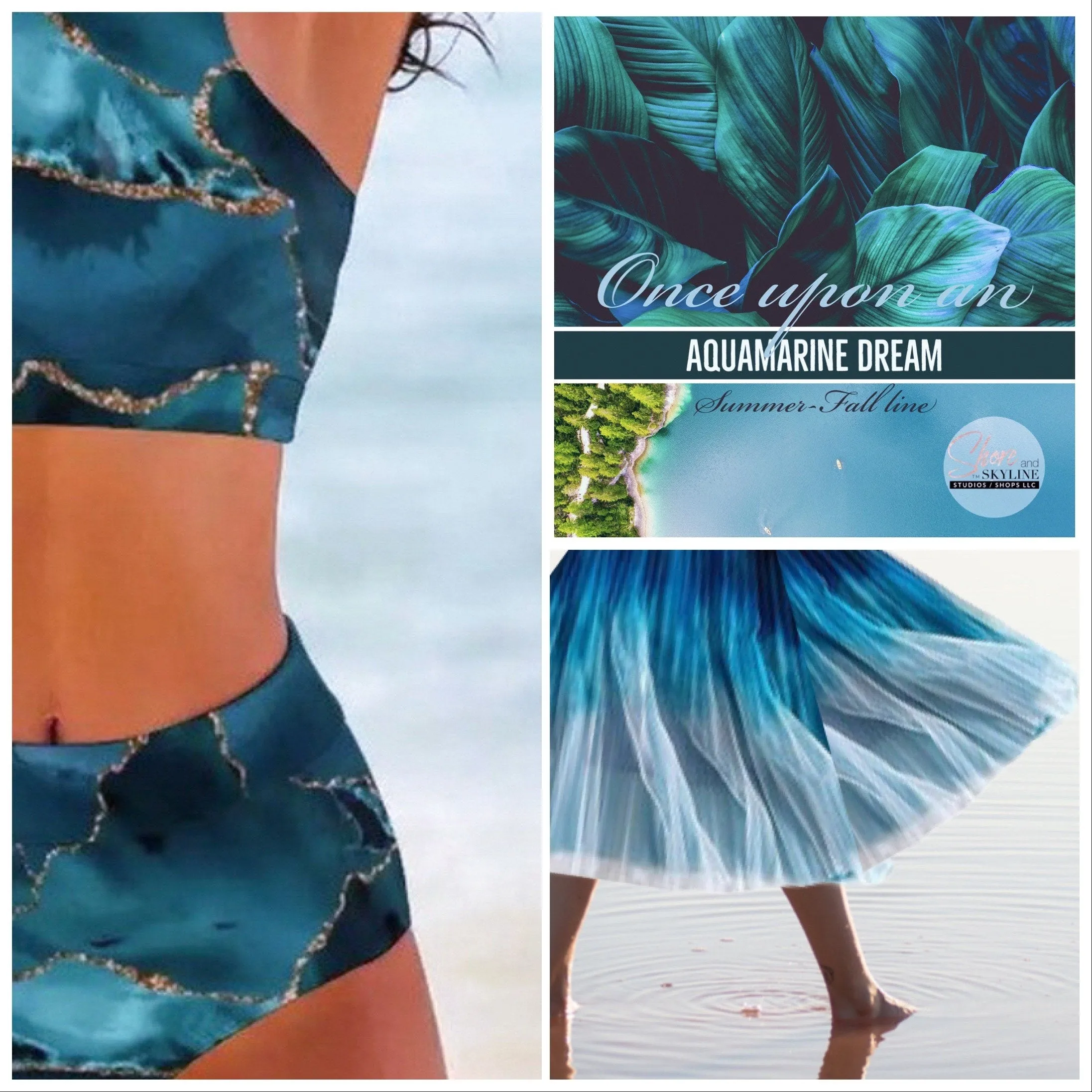 Skirt Ombré Aquarium midi cover-up skirt / mini dress insta glam - beach event photography / pool swim cover-up