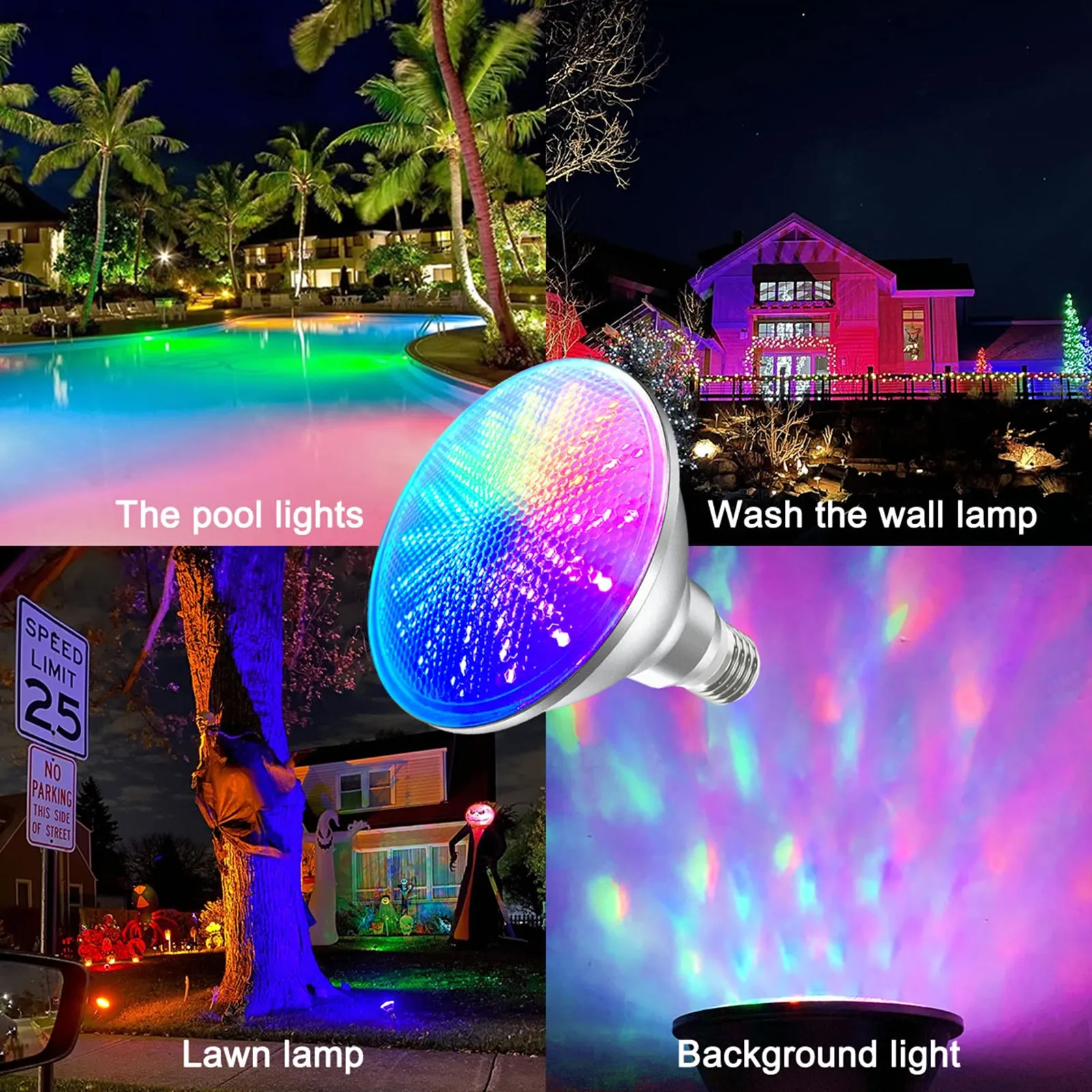 Smart LED Light Bulb Sound Control Pickup Rhythm Dimmable Color Changing Home