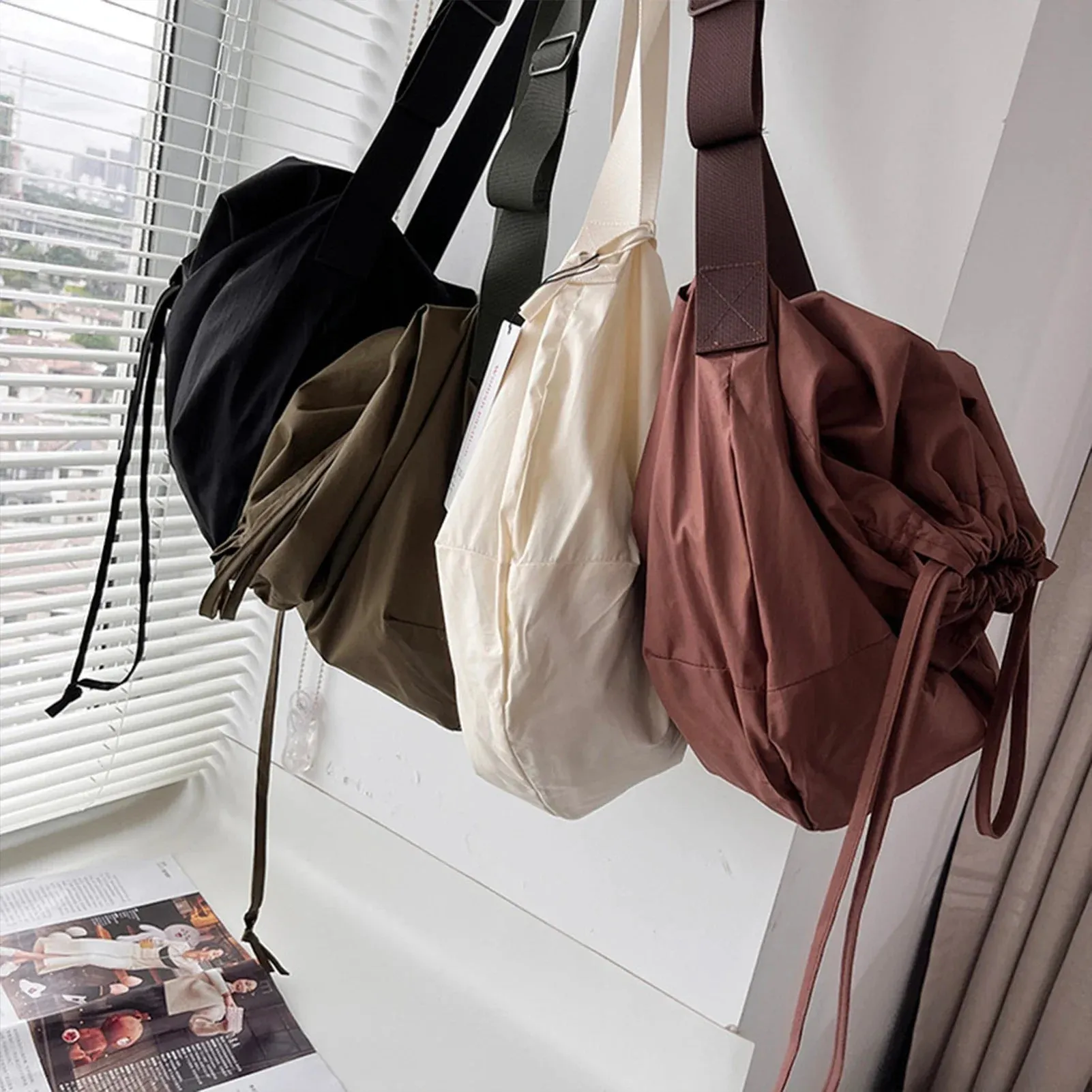 Sohiwoo Birthday Colors 4 Solid Simple Bag Tote Practical For Nylon Sale Color Spacious Gift Tote Bag Christmas PR