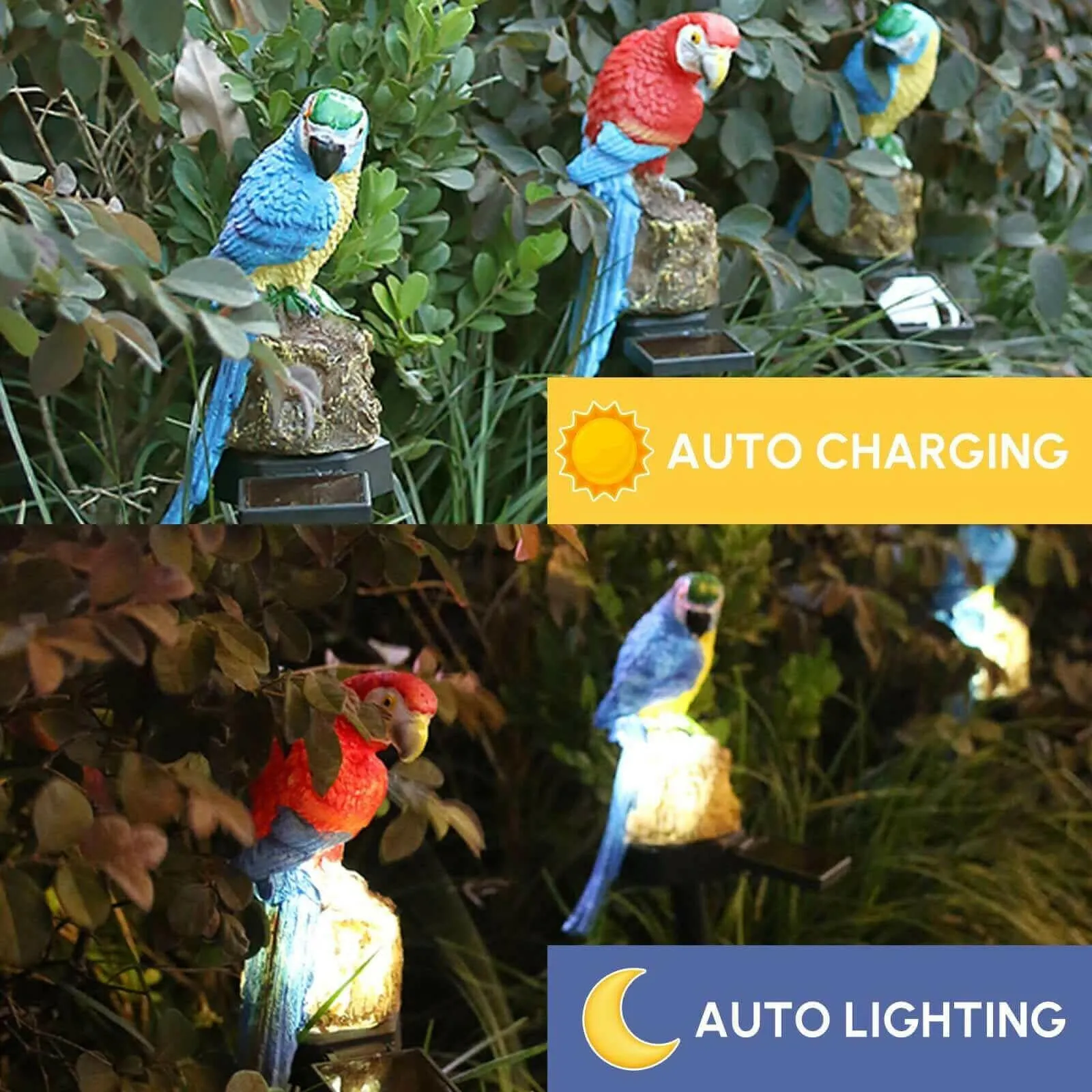 Solar Parrot light LED Outdoor Decor Lamp Parrot Sculpture Stake Lamp