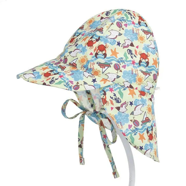 SPF 50  Baby Sun Hat Adjustable Summer Baby Cap for Boys Travel Beach