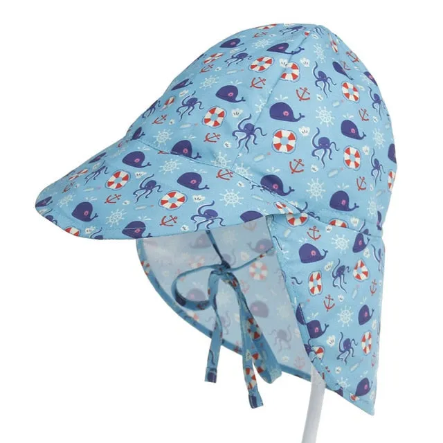 SPF 50  Baby Sun Hat Adjustable Summer Baby Cap for Boys Travel Beach