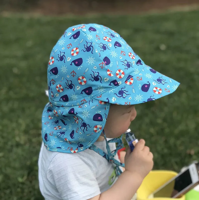 SPF 50  Baby Sun Hat Adjustable Summer Baby Cap for Boys Travel Beach