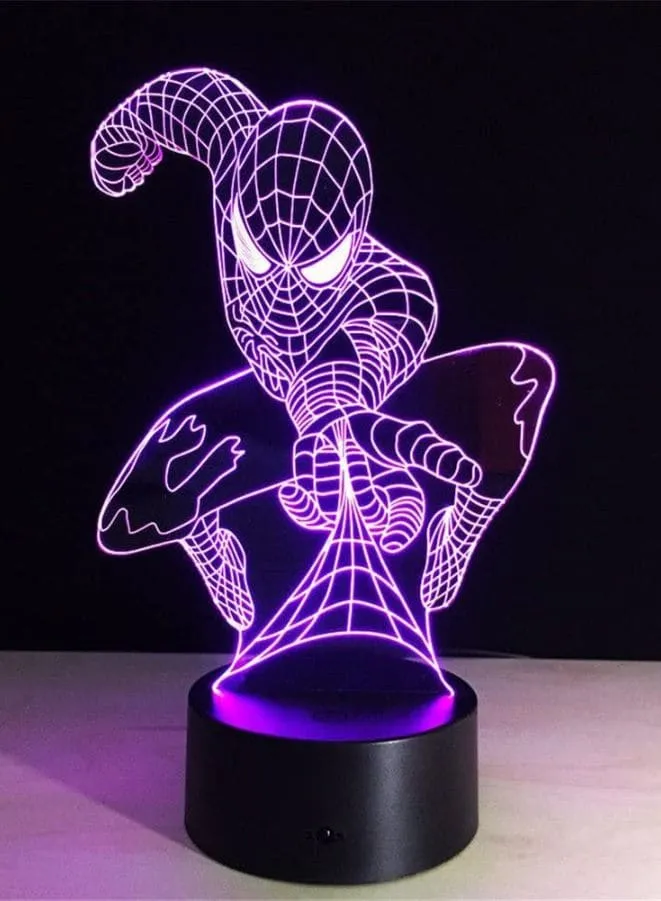 Spider Man 3D Acrylic LED Light, 16 Color with remote control, Both Battery and USB Powered