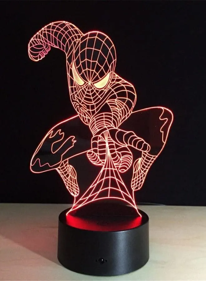 Spider Man 3D Acrylic LED Light, 16 Color with remote control, Both Battery and USB Powered