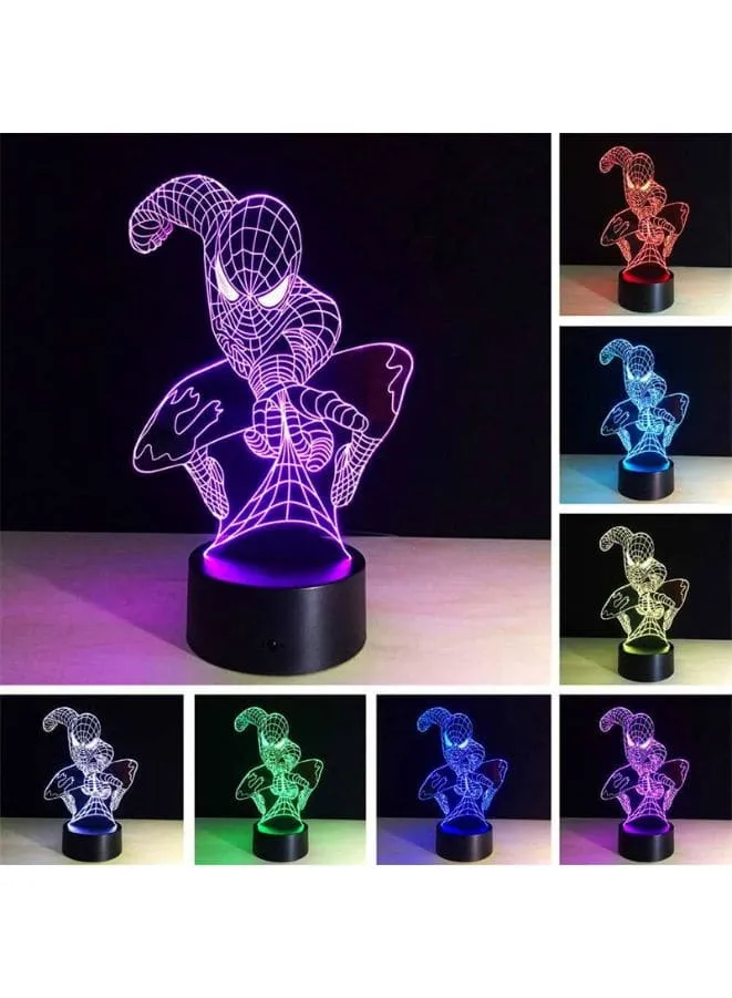 Spider Man 3D Acrylic LED Light, 16 Color with remote control, Both Battery and USB Powered