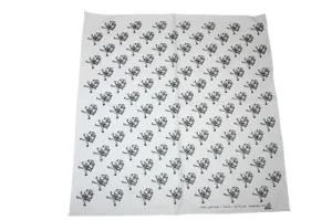 Square White Skull and Crossbones Bandana