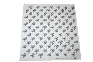 Square White Skull and Crossbones Bandana