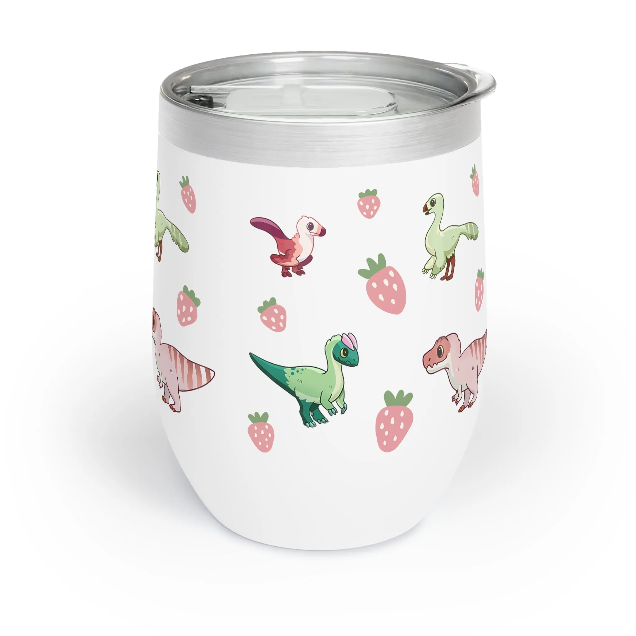 Strawberry Dinos - Chill Wine Tumbler