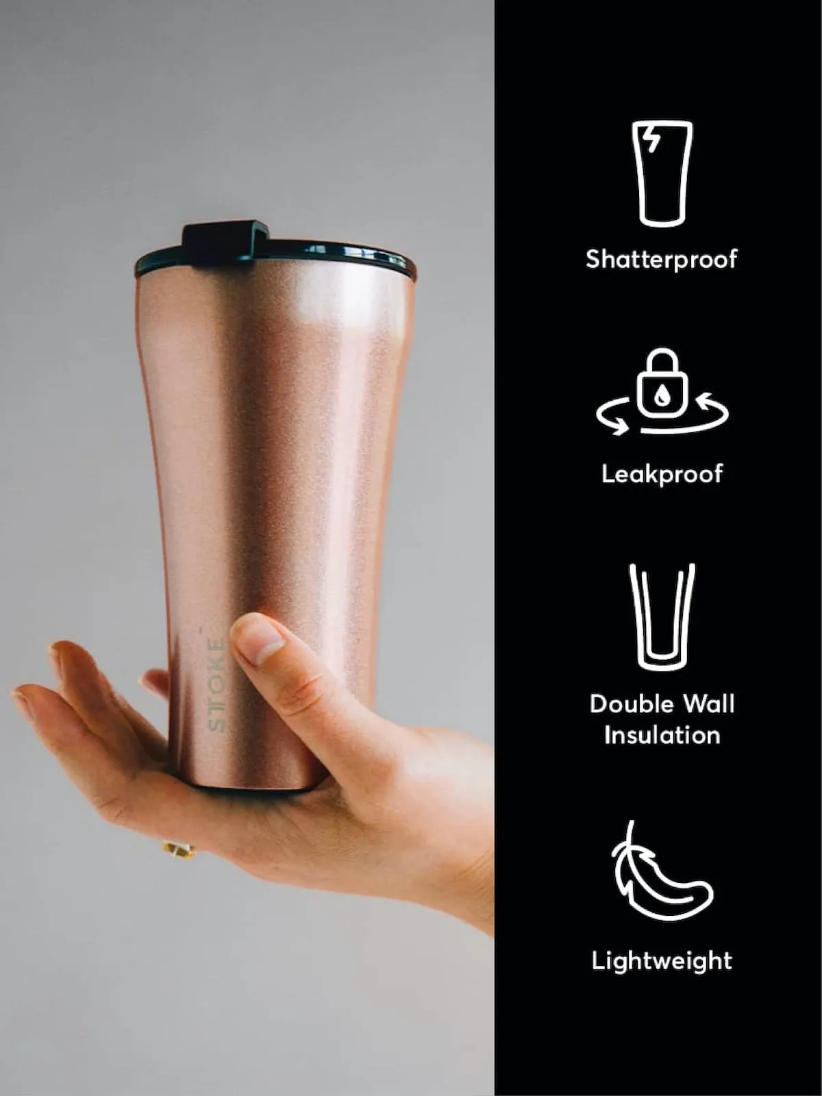 Sttoke Leakproof Insulated Ceramic Cup 12oz