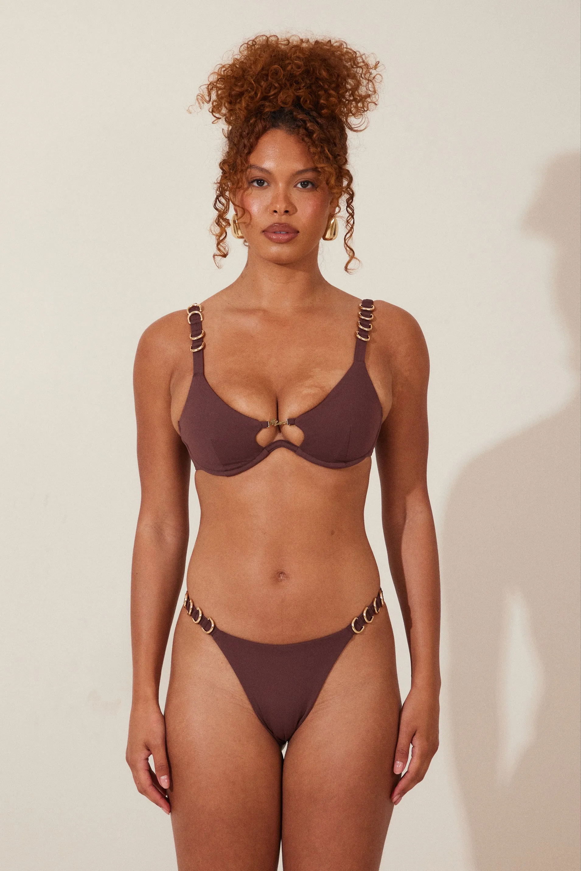 The Mars detail cup bikini - Brown 