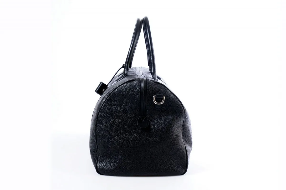 The Torino Calf Leather Overnight Contemporary Duffel - Onyx Pebble Calf