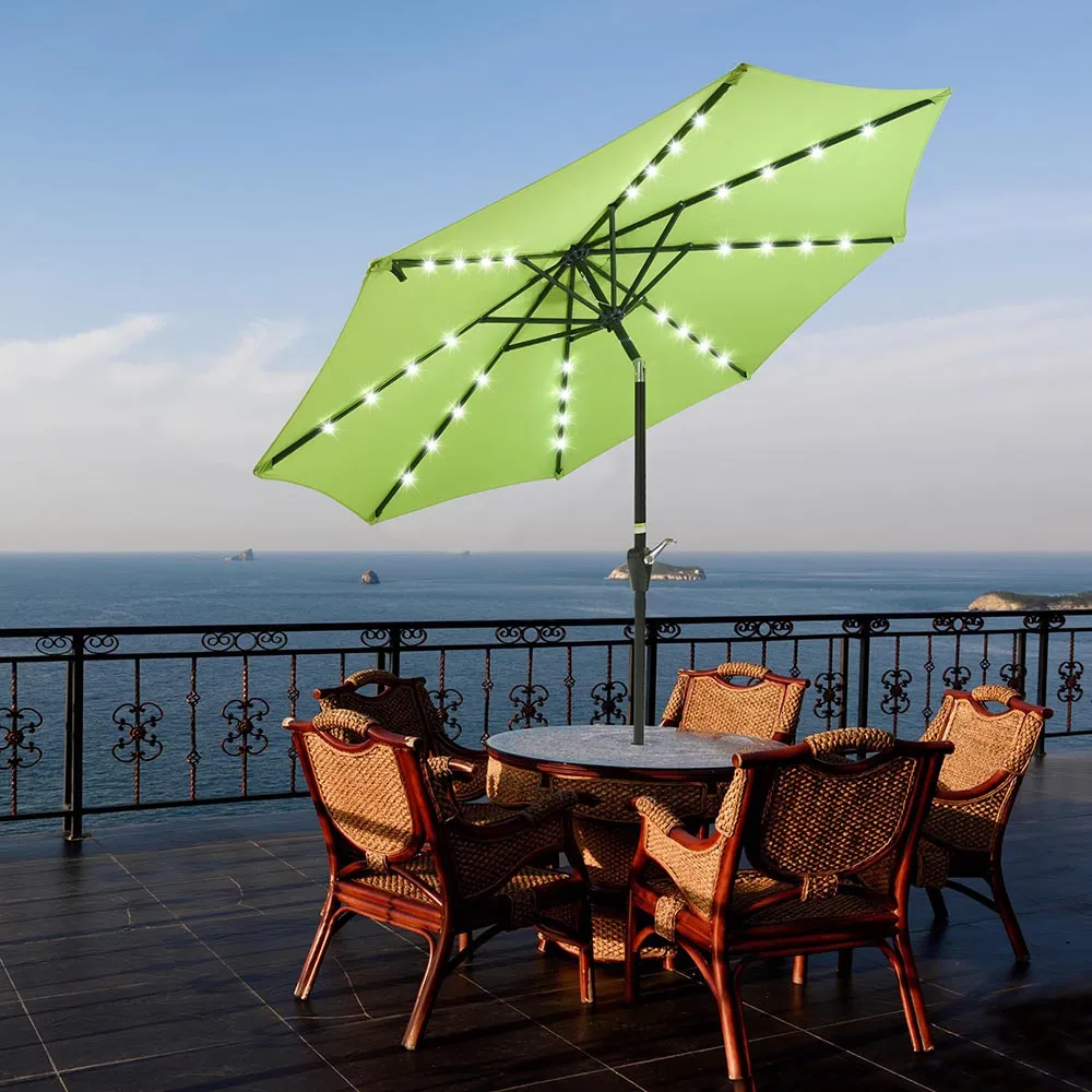 TheLAShop 9-foot Patio Umbrella with Solar Lights