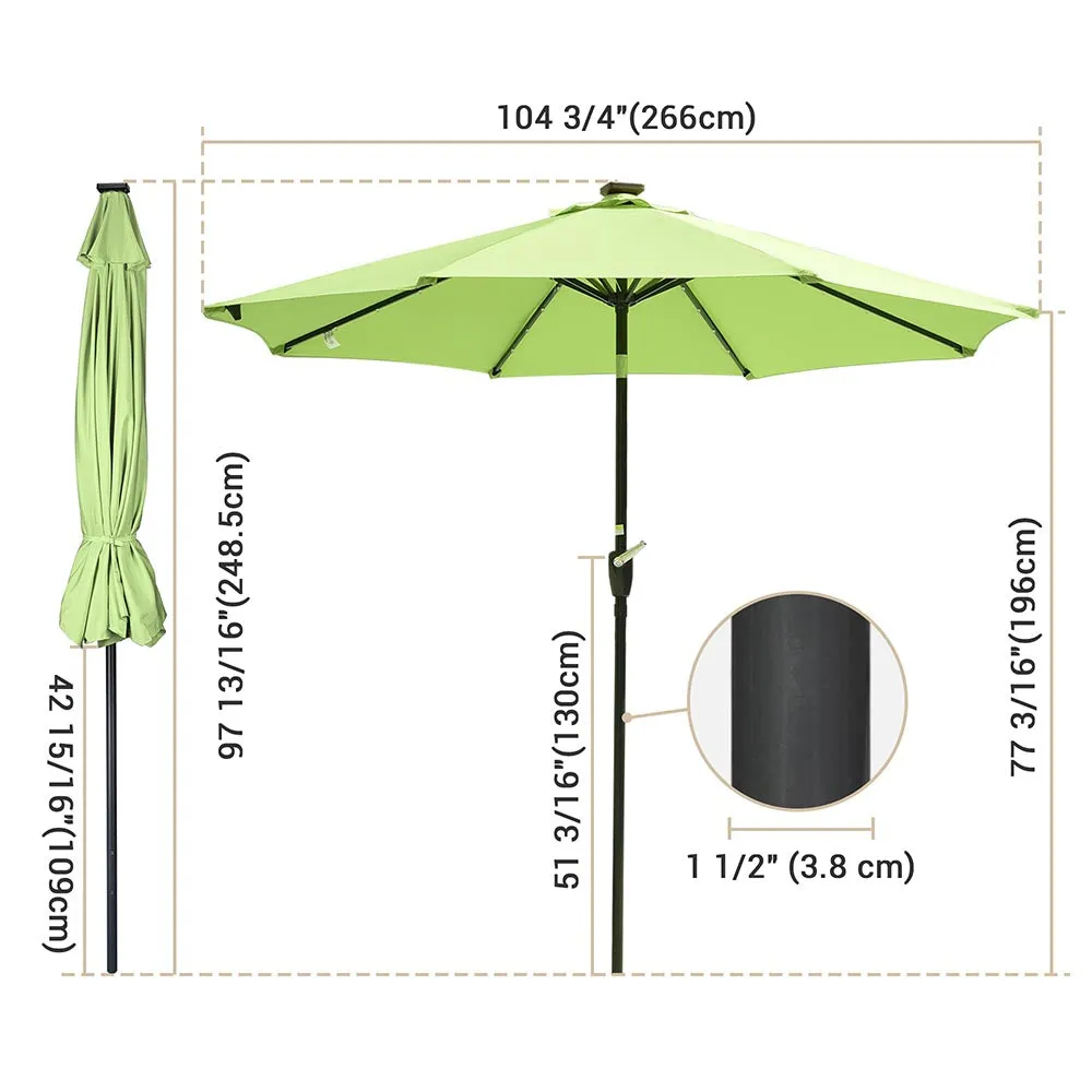 TheLAShop 9-foot Patio Umbrella with Solar Lights