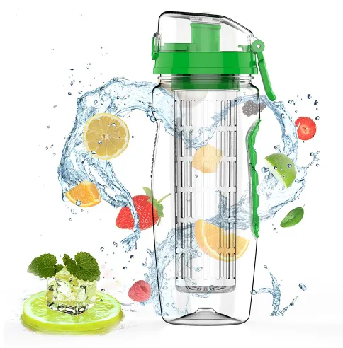 Toxin-Free Lightweight Sports Portable Fruit Infuser Water Bottle for Hiking/Outdoors